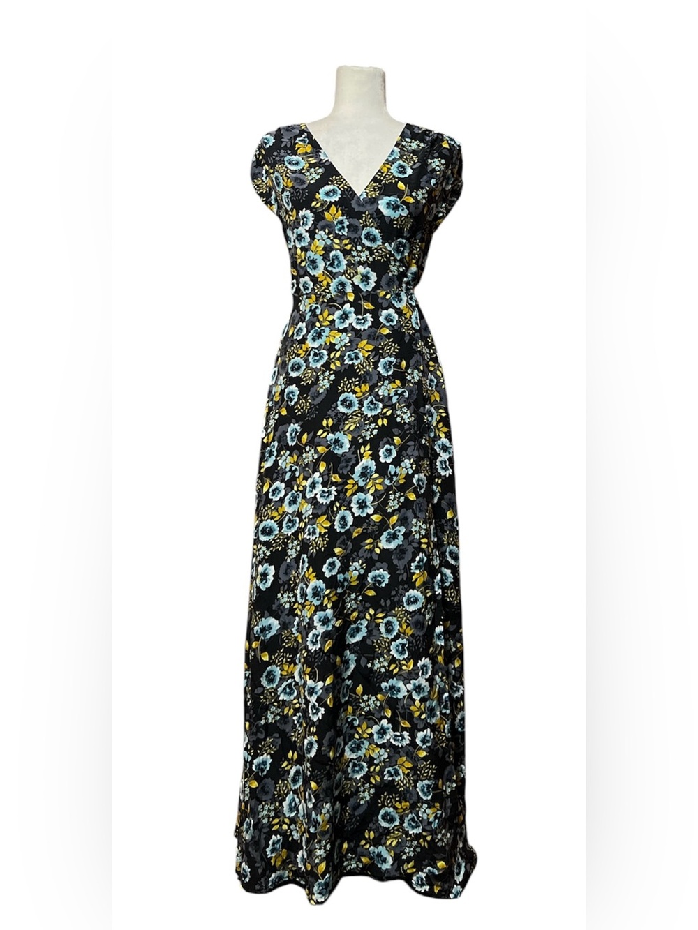 Anthropologie YUMI KIM Silk Swept Away Wrap Maxi Dress Floral